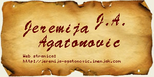 Jeremija Agatonović vizit kartica